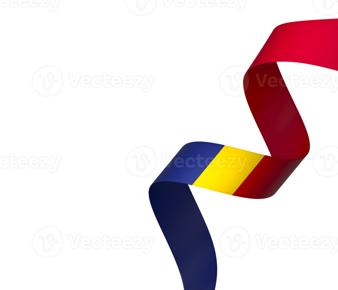 Romania flag element design national independence day banner ribbon png