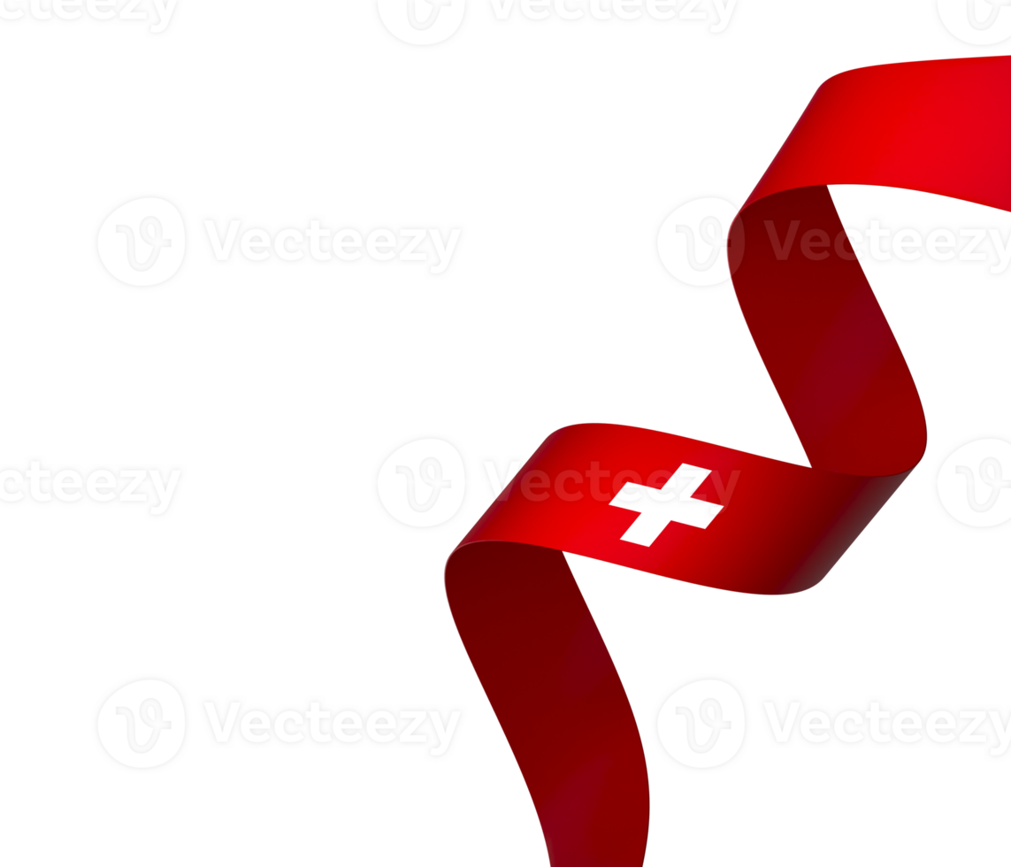 Switzerland flag element design national independence day banner ribbon png