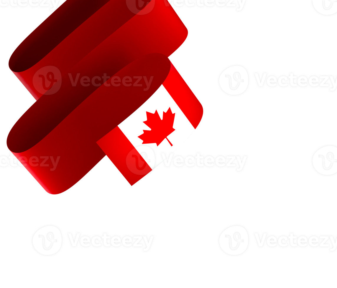 Canada flag element design national independence day banner ribbon png