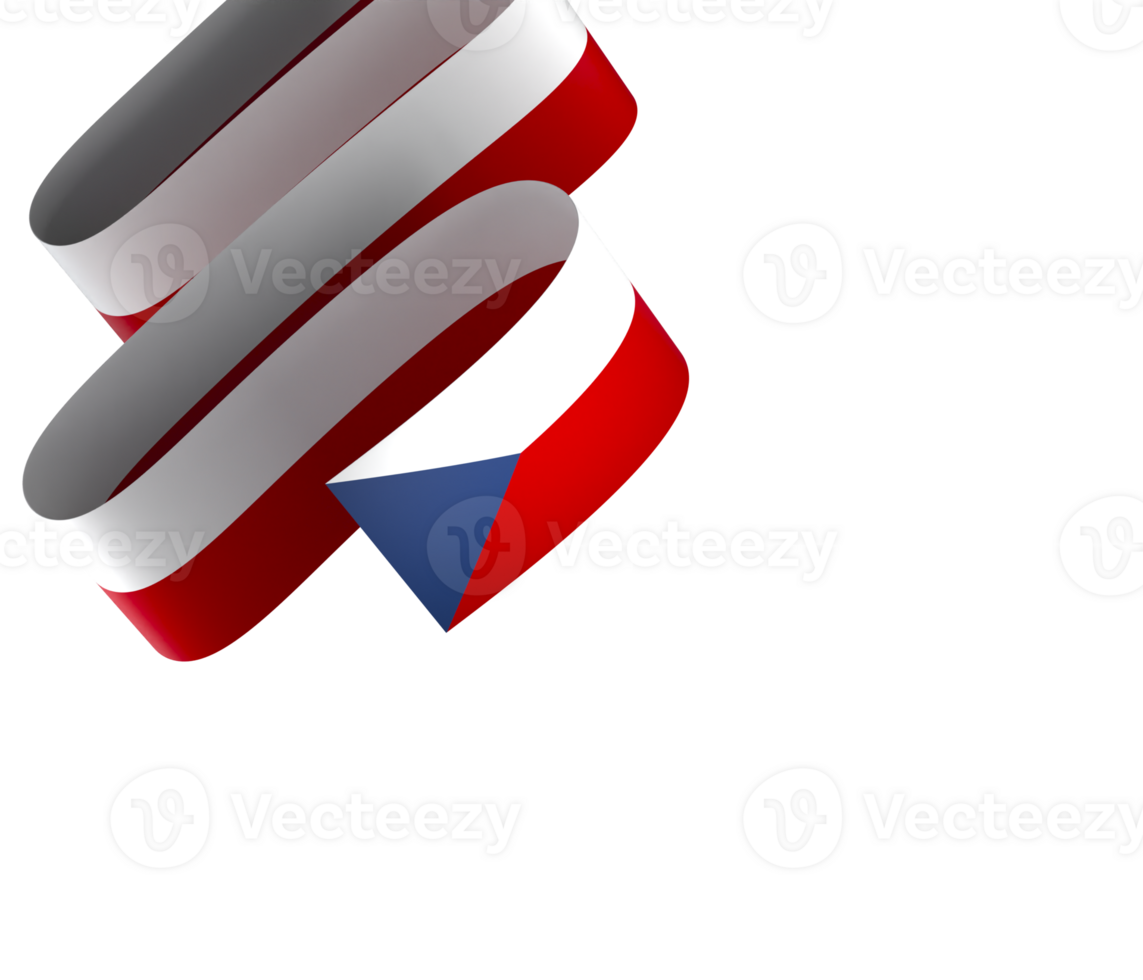 Czech Republic flag element design national independence day banner ribbon png