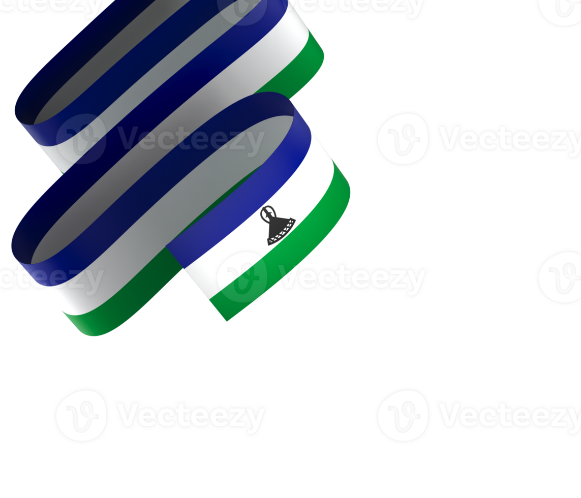 Lesotho flag element design national independence day banner ribbon png