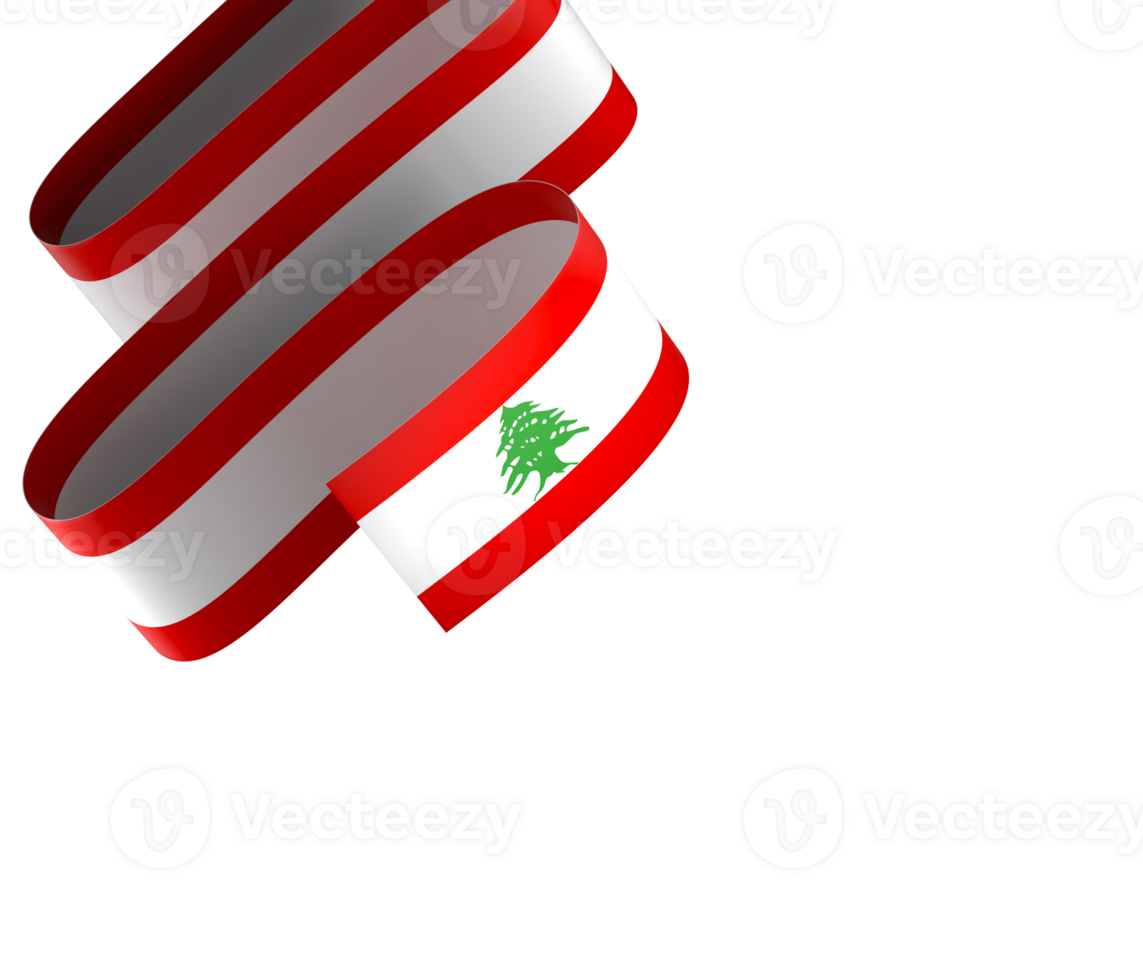 Lebanon flag element design national independence day banner ribbon png