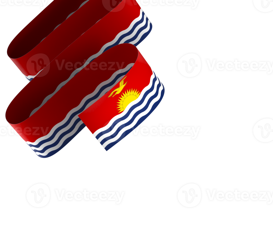 Kiribati flag element design national independence day banner ribbon png