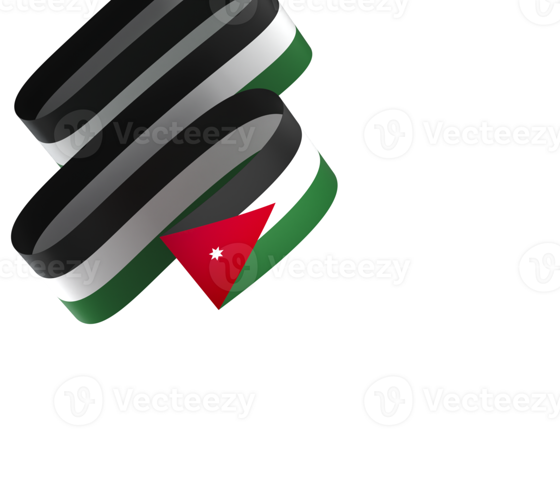 Jordan flag element design national independence day banner ribbon png