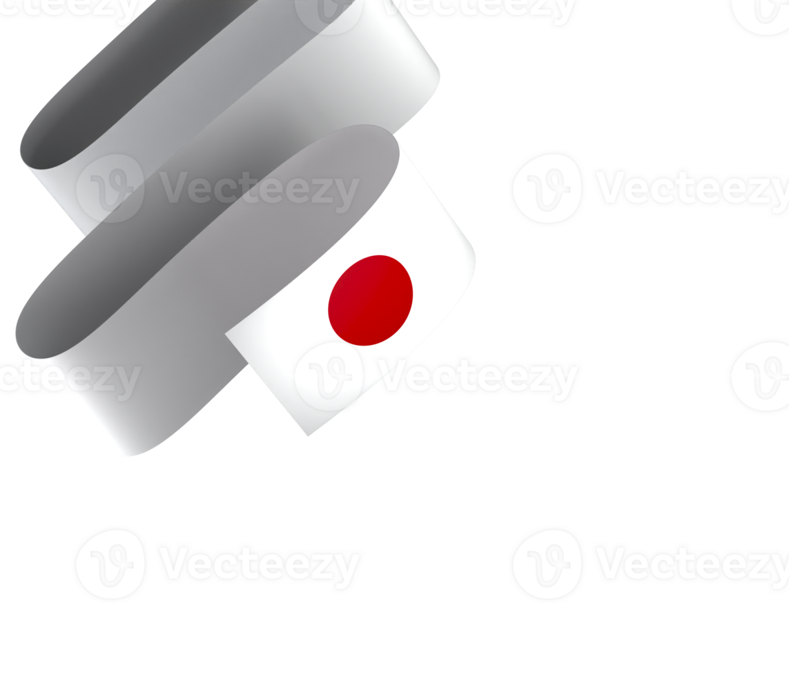 Japan flag element design national independence day banner ribbon png