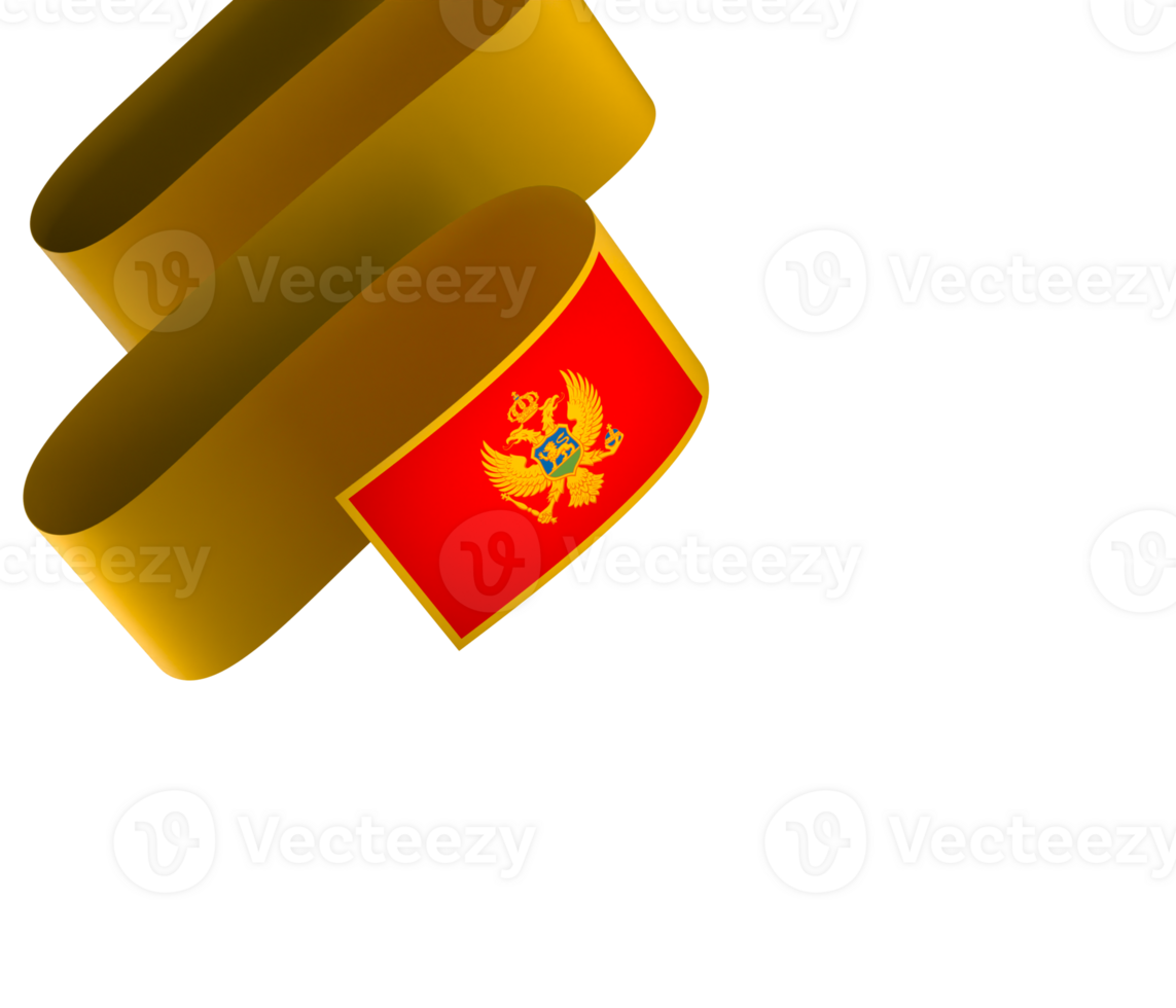 Montenegro flag element design national independence day banner ribbon png