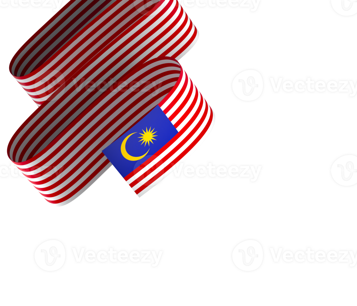 Malaysia flag element design national independence day banner ribbon png