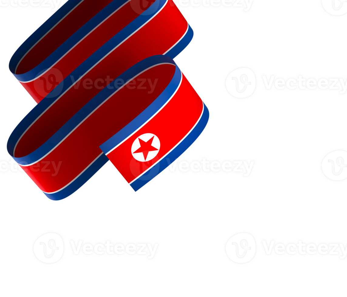 North Korea flag element design national independence day banner ribbon png