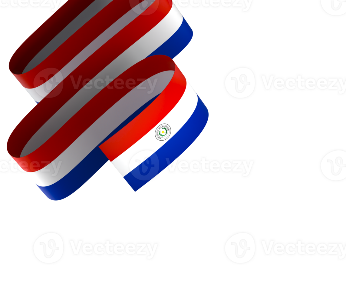 Paraguay flag element design national independence day banner ribbon png
