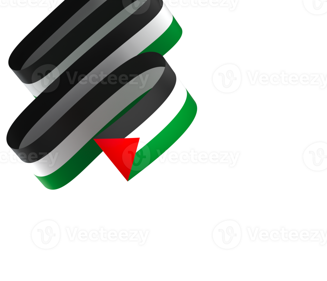 Palestine flag element design national independence day banner ribbon png