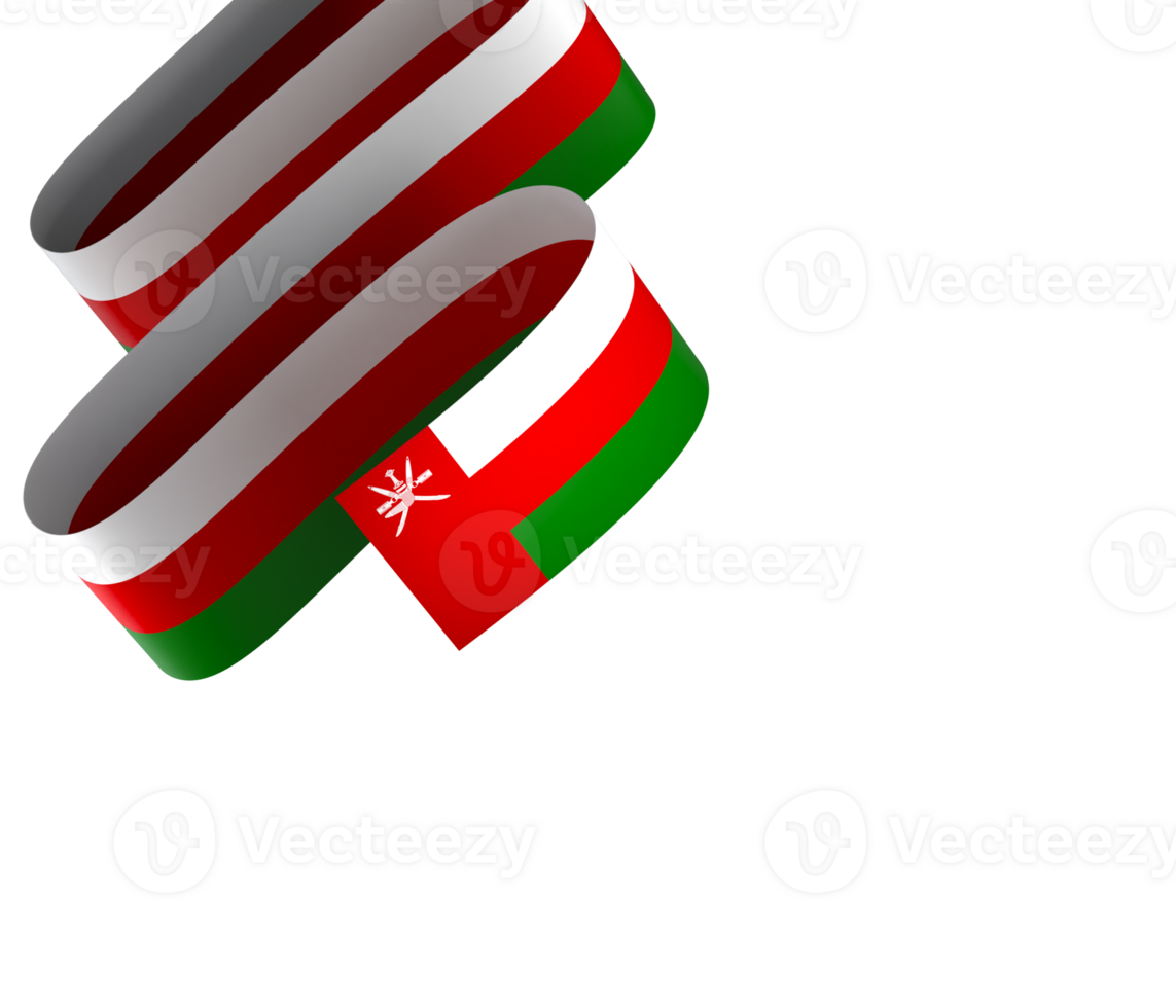 Oman flag element design national independence day banner ribbon png