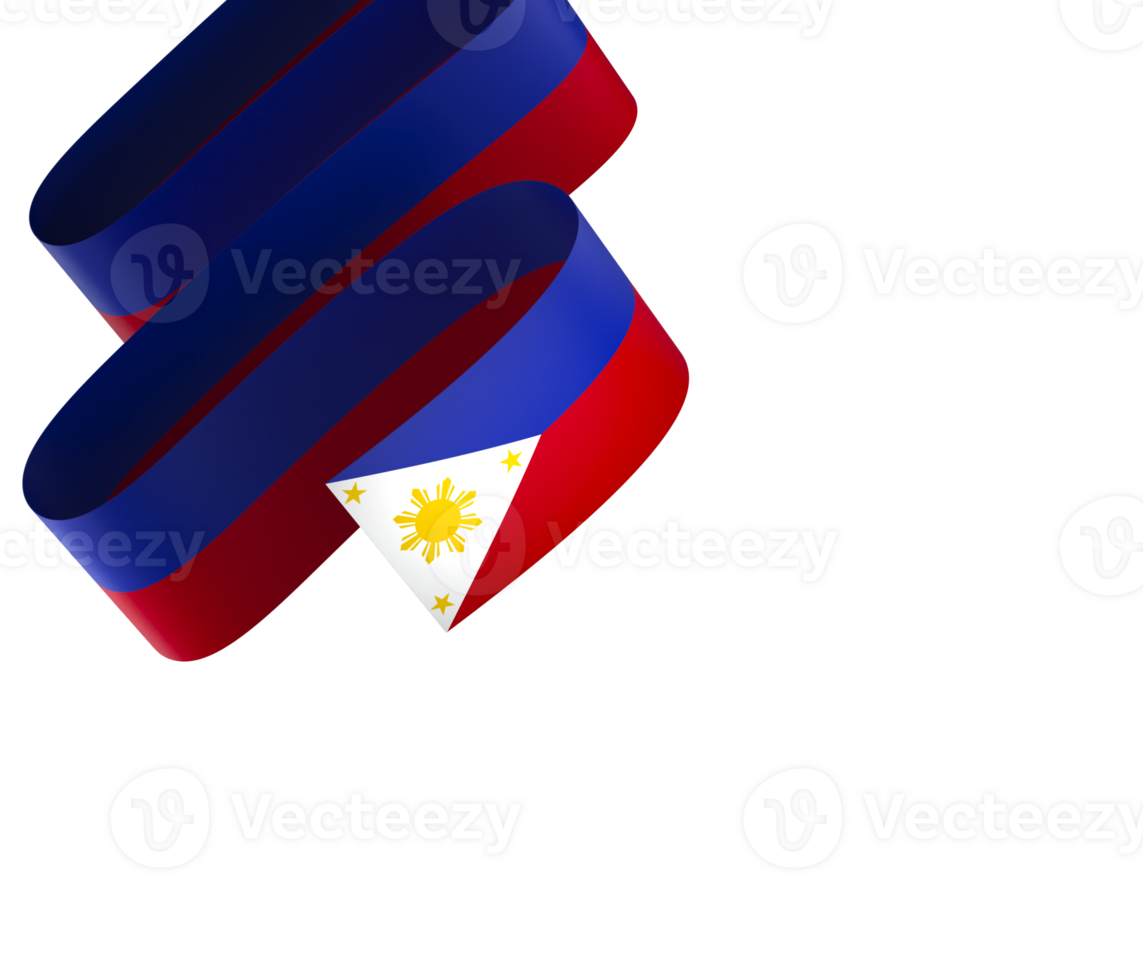 Philippines flag element design national independence day banner ribbon png