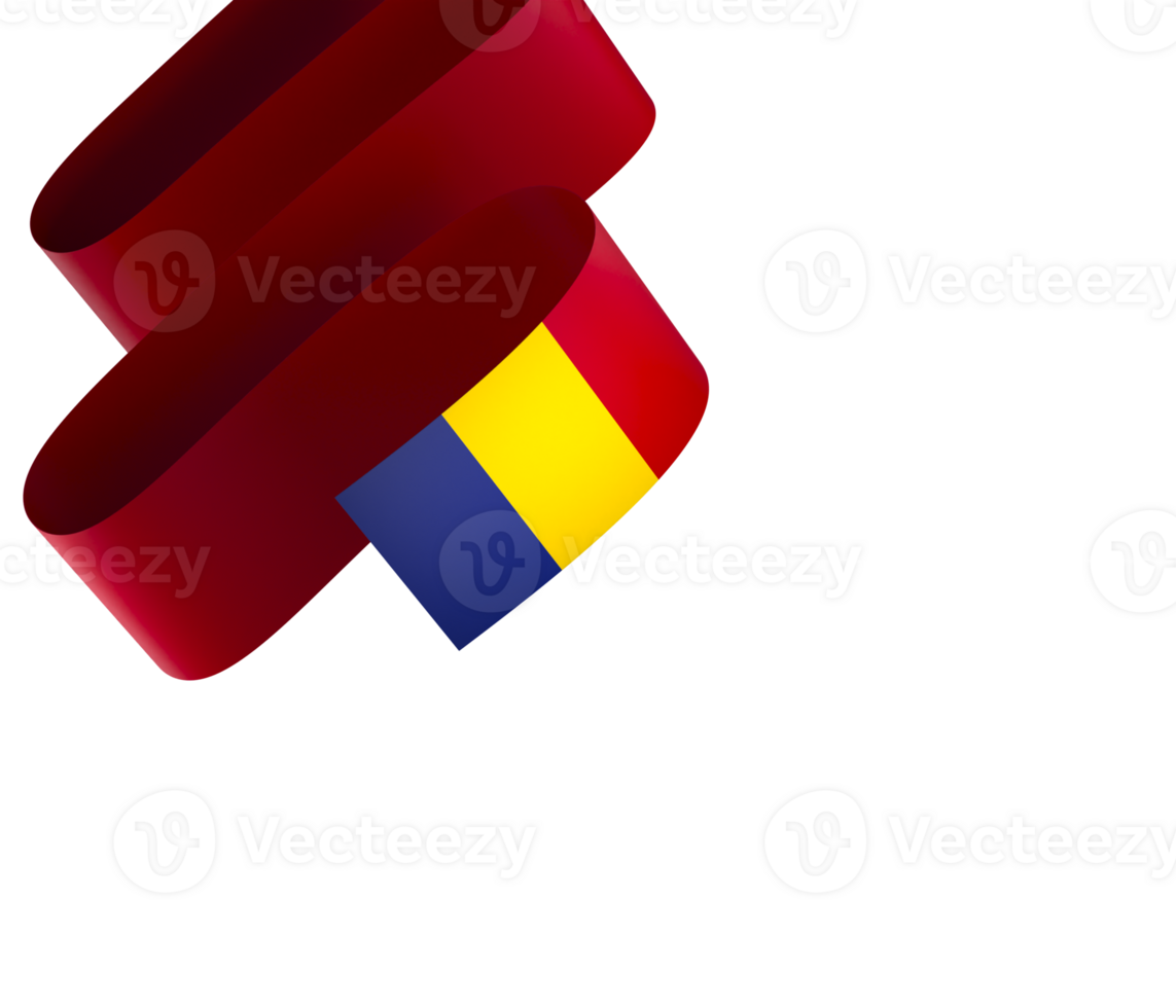 Romania flag element design national independence day banner ribbon png