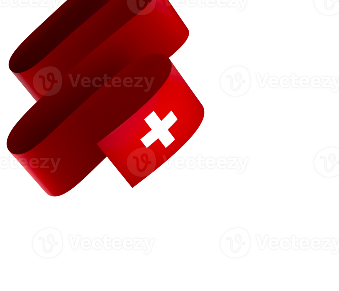 Switzerland flag element design national independence day banner ribbon png