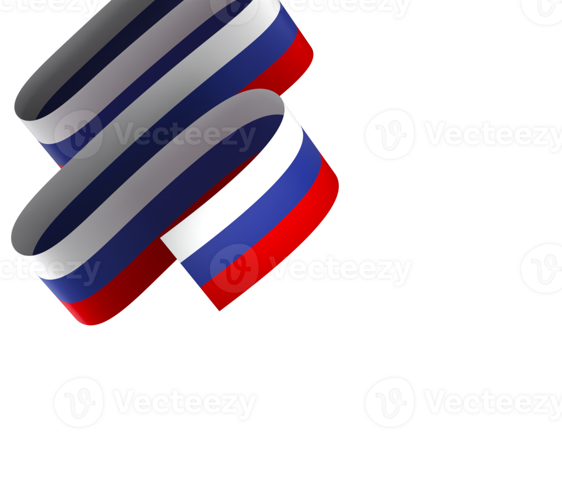 Russia flag element design national independence day banner ribbon png
