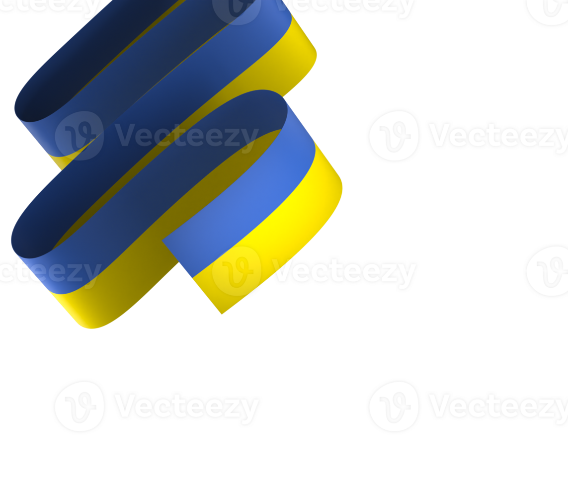Ukraine flag element design national independence day banner ribbon png