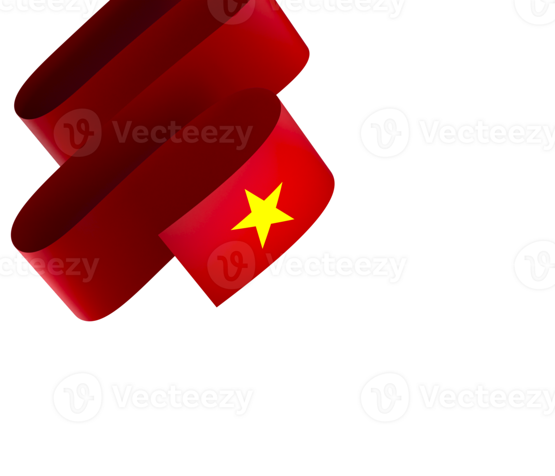 Vietnam flag element design national independence day banner ribbon png