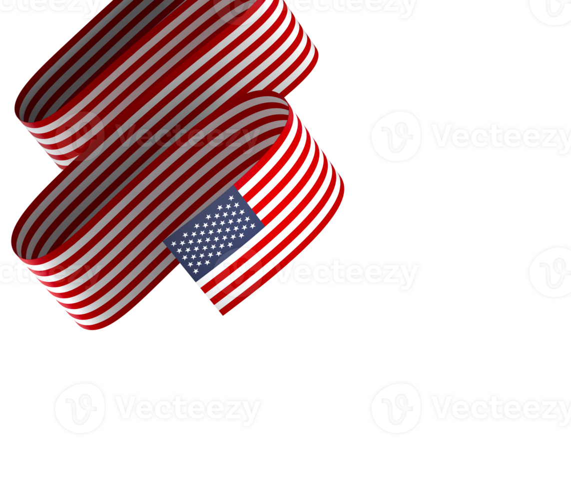 United States flag element design national independence day banner ribbon png