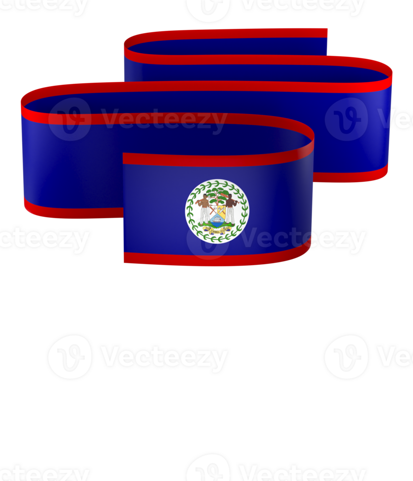Belize flag element design national independence day banner ribbon png