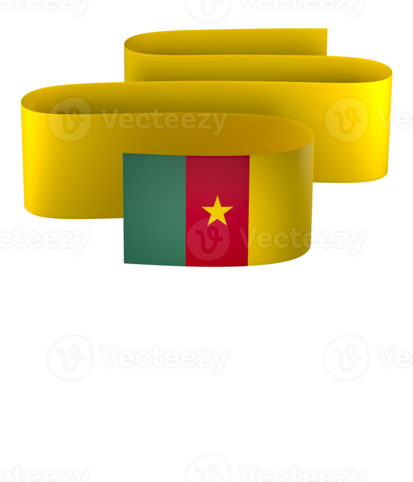 Cameroon flag element design national independence day banner ribbon png