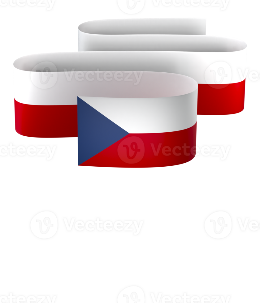 Czech Republic flag element design national independence day banner ribbon png