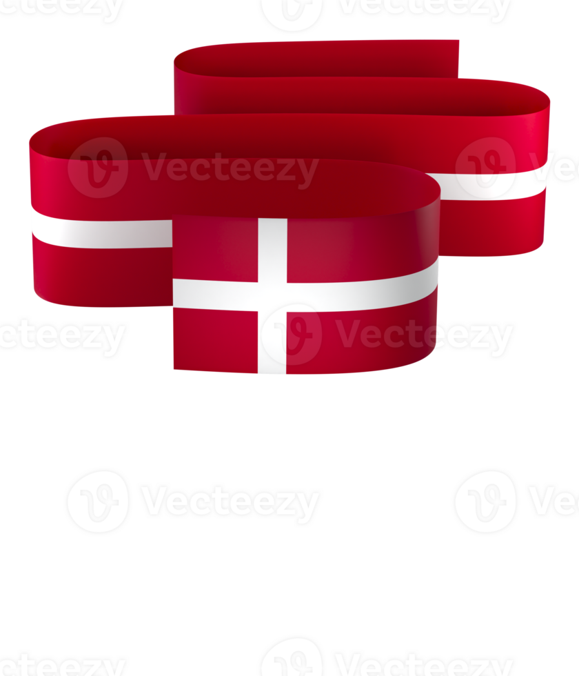Denmark flag element design national independence day banner ribbon png