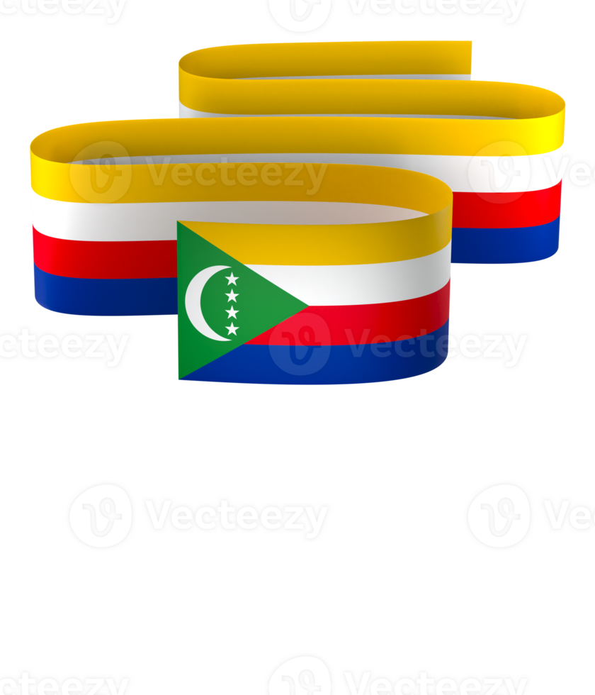Comoros flag element design national independence day banner ribbon png