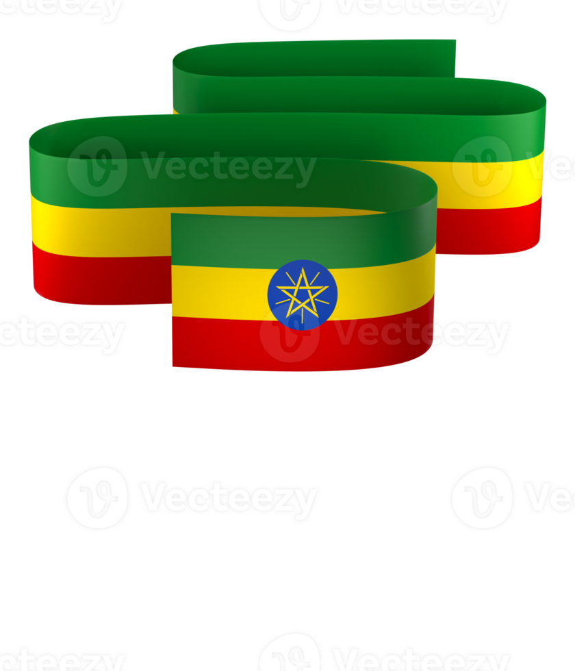Ethiopia flag element design national independence day banner ribbon png