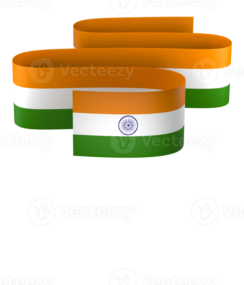 India flag element design national independence day banner ribbon png