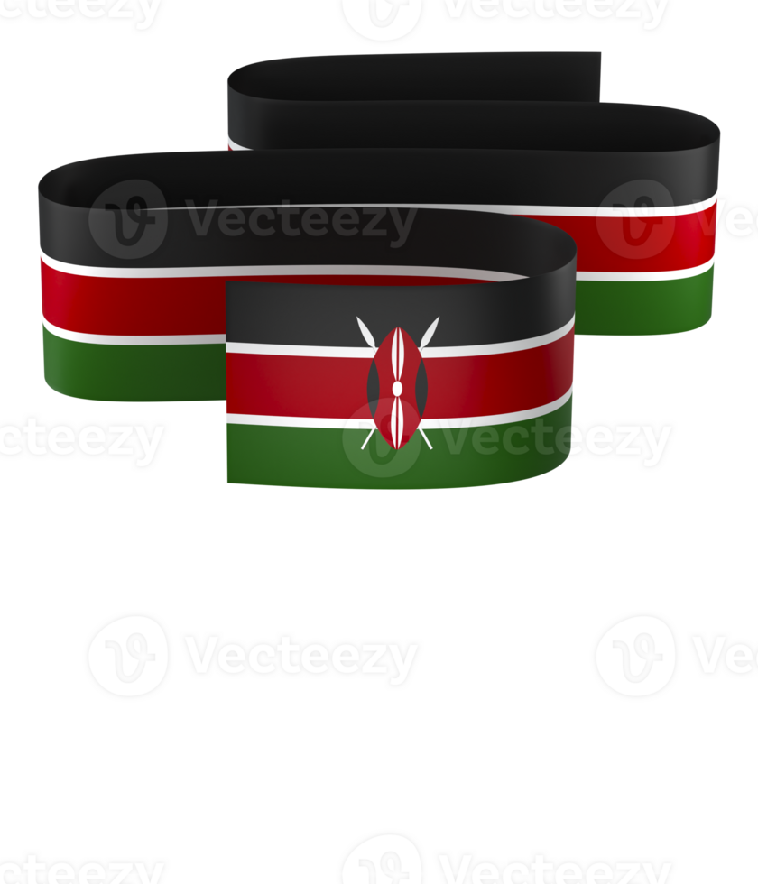 Kenya flag element design national independence day banner ribbon png