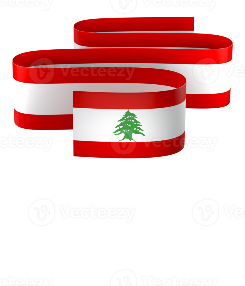 Lebanon flag element design national independence day banner ribbon png
