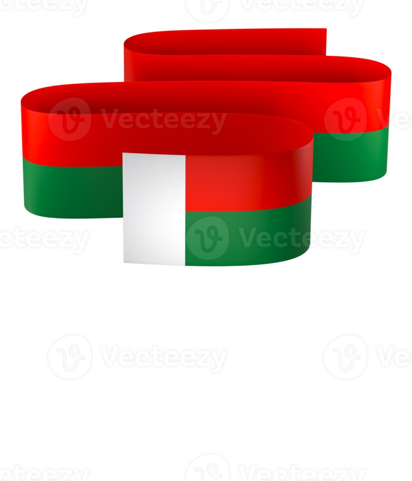 Madagascar flag element design national independence day banner ribbon png