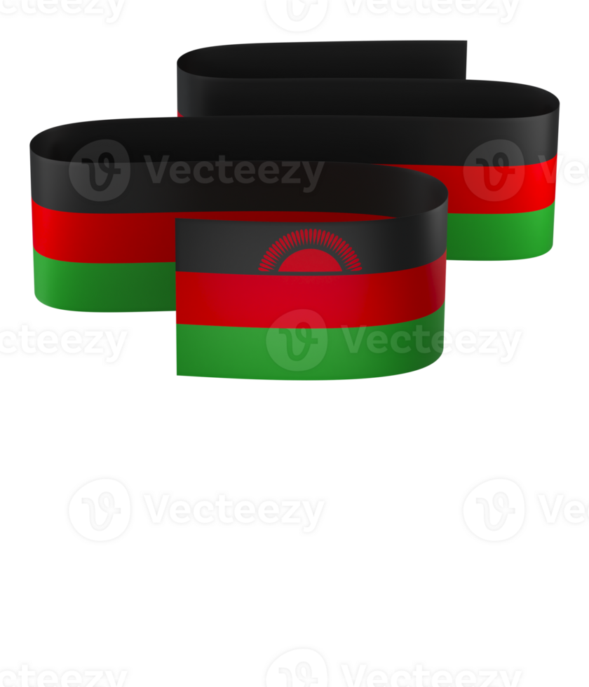 Malawi flag element design national independence day banner ribbon png