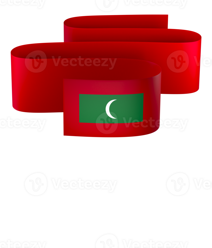 Maldives flag element design national independence day banner ribbon png