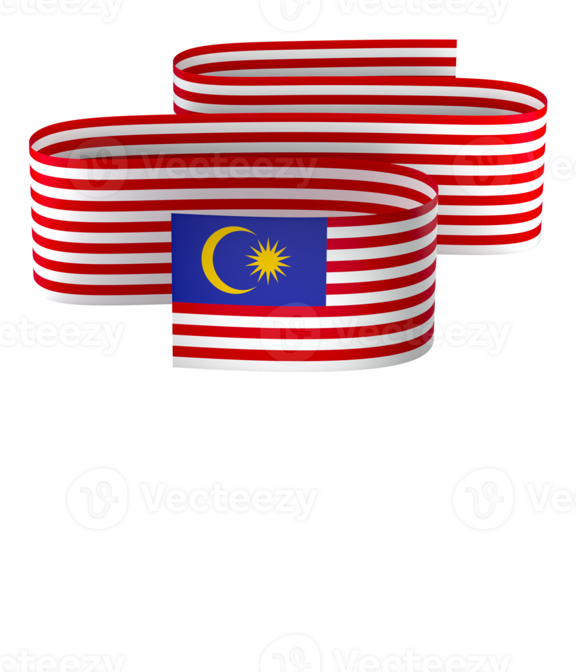 Malaysia flag element design national independence day banner ribbon png