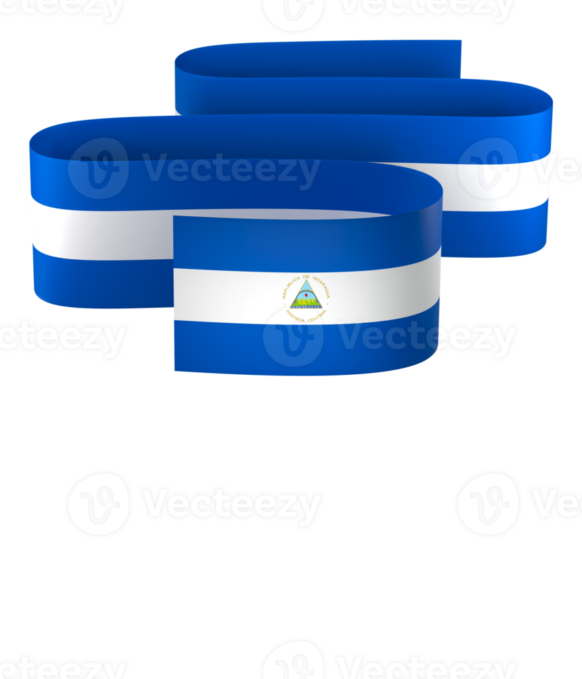 Nicaragua flag element design national independence day banner ribbon png