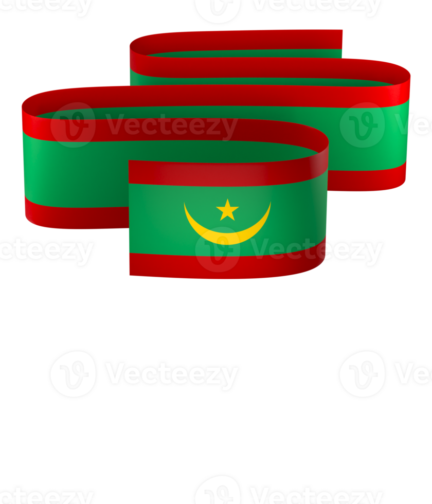 Mauritania flag element design national independence day banner ribbon png