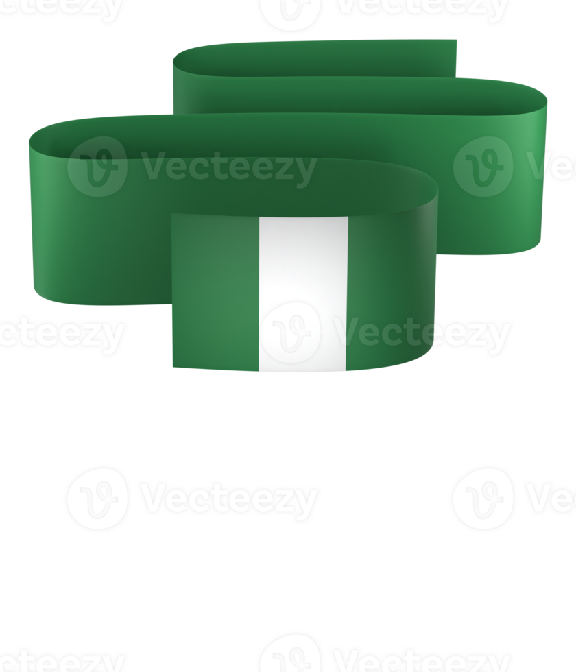 Nigeria flag element design national independence day banner ribbon png