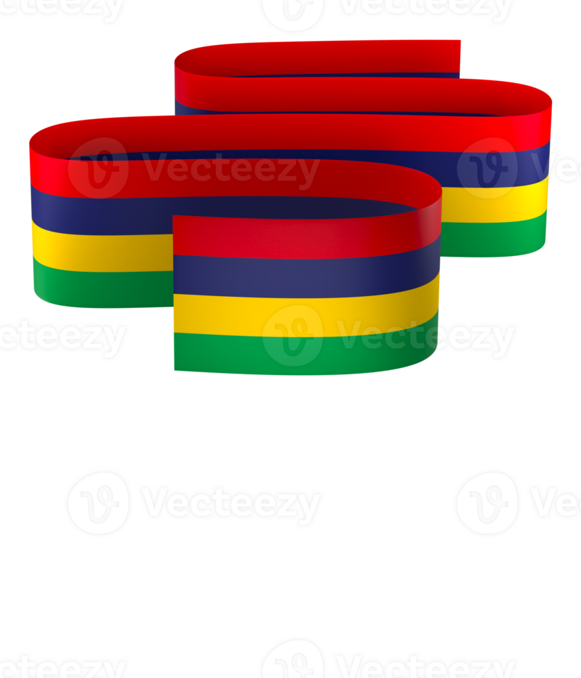 Mauritius flag element design national independence day banner ribbon png