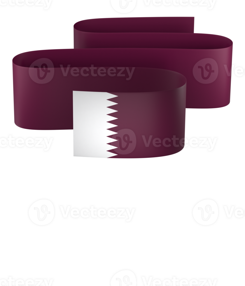 Qatar flag element design national independence day banner ribbon png