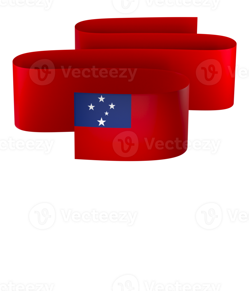 Samoa flag element design national independence day banner ribbon png