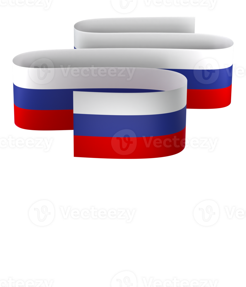 Russia flag element design national independence day banner ribbon png