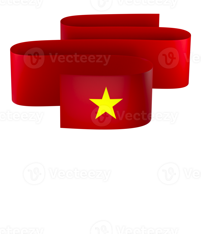 Vietnam flag element design national independence day banner ribbon png