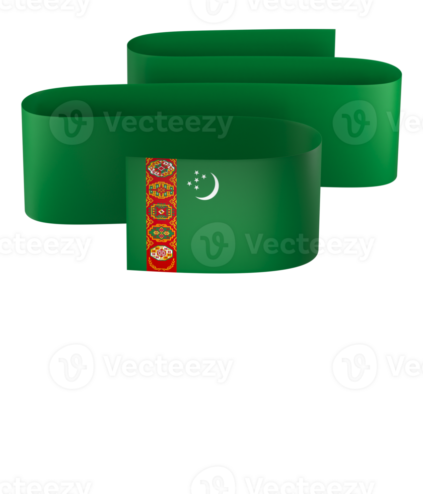 Turkmenistan flag element design national independence day banner ribbon png