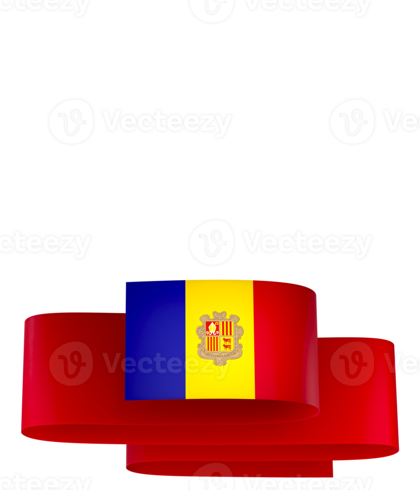 Andorra flag element design national independence day banner ribbon png
