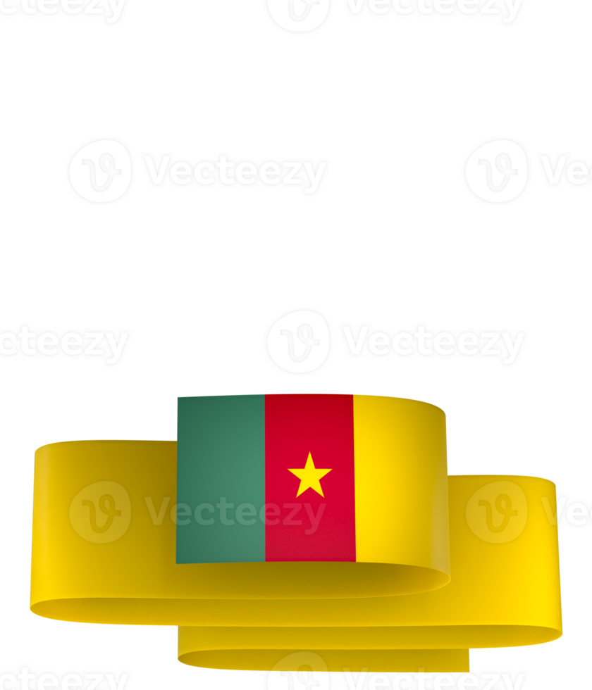 Cameroon flag element design national independence day banner ribbon png