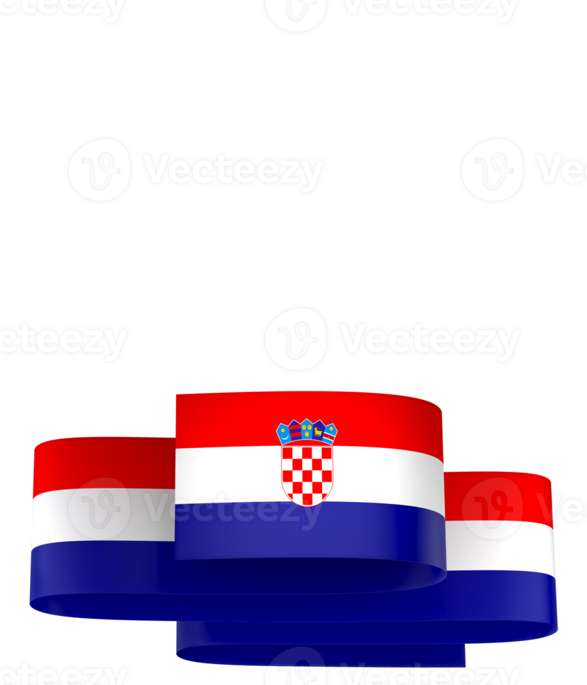 Croatia flag element design national independence day banner ribbon png