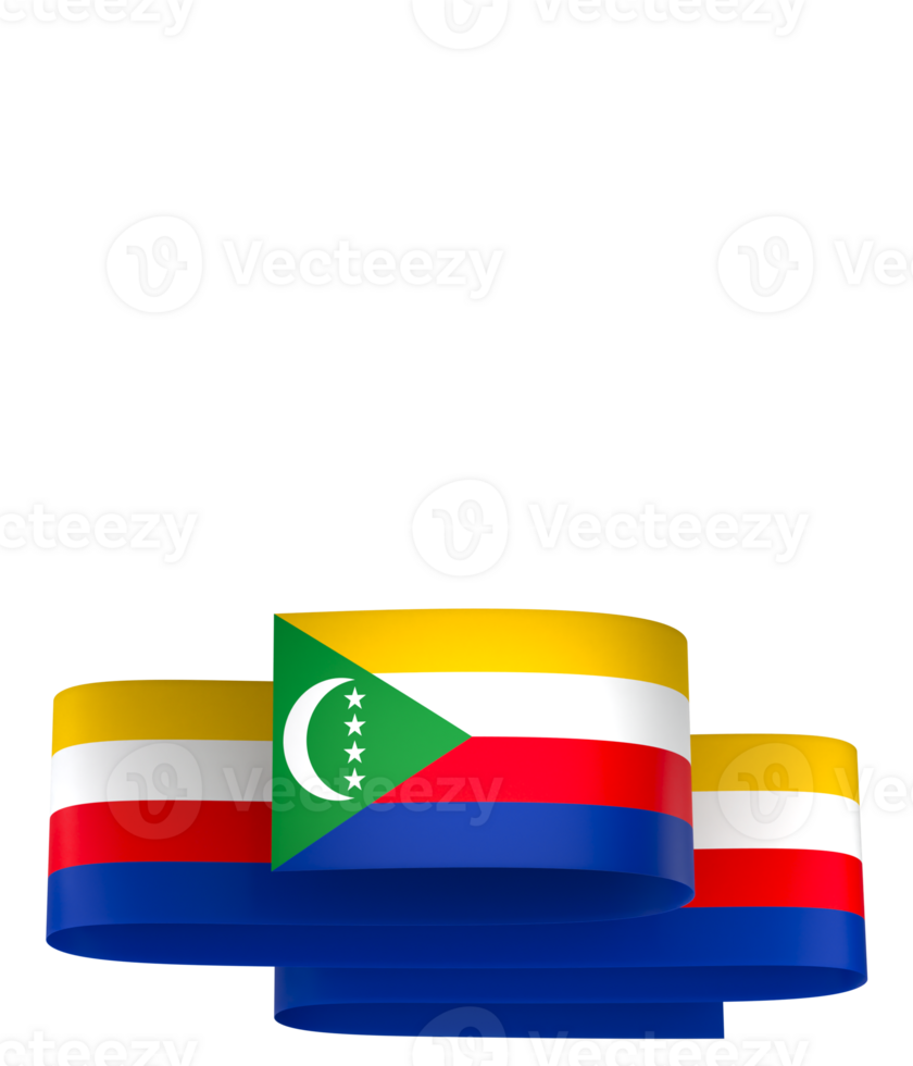 Comoros flag element design national independence day banner ribbon png