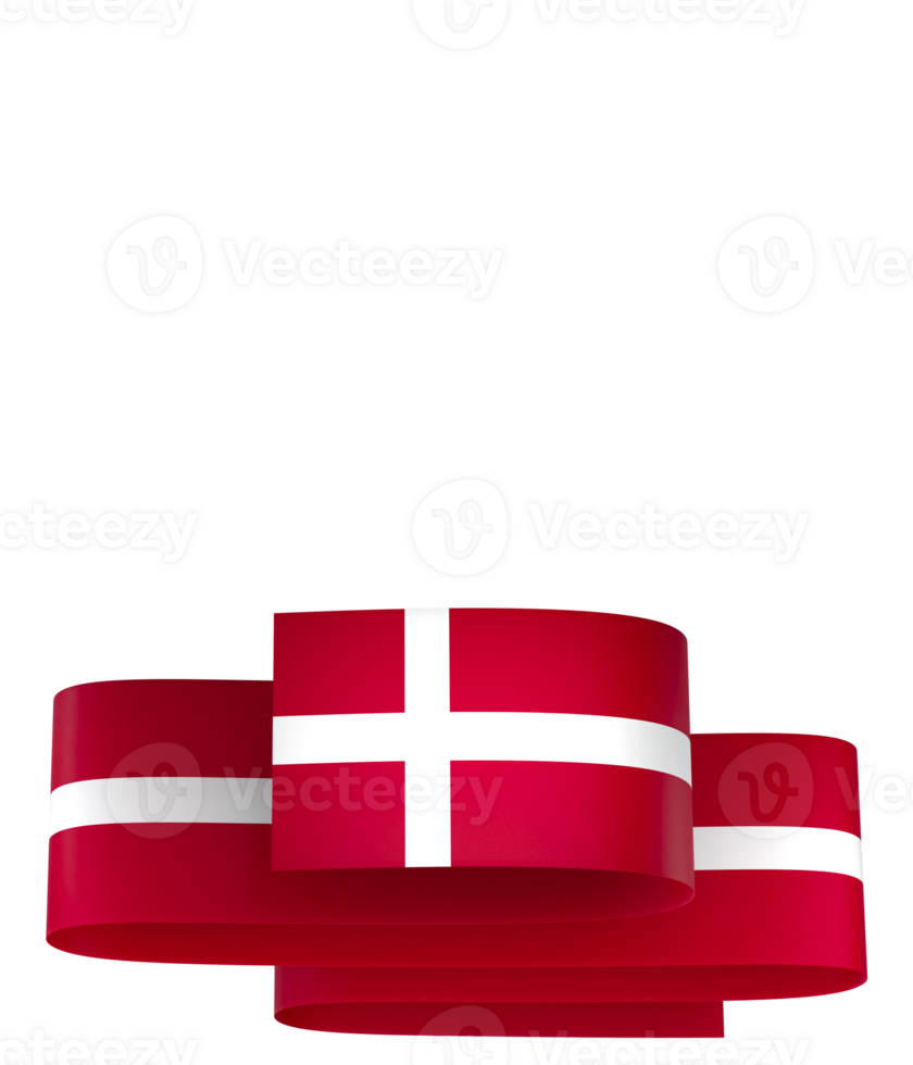 Denmark flag element design national independence day banner ribbon png
