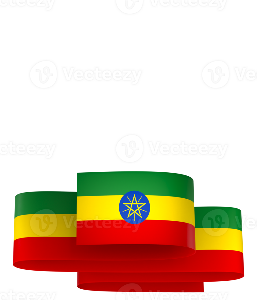Ethiopia flag element design national independence day banner ribbon png